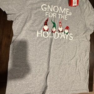 Gray and Red Gnome Holiday T-Shirt